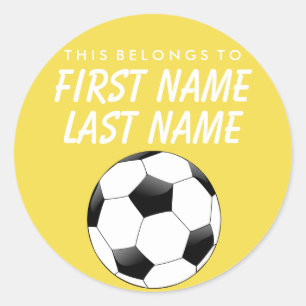 Personalized This Belongs To Sticker - Soccer