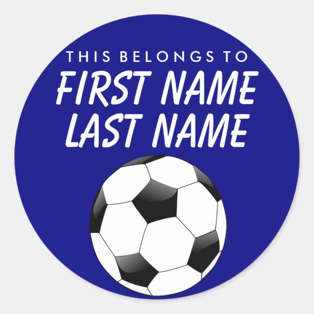 Personalized This Belongs To Sticker - Soccer (Front)