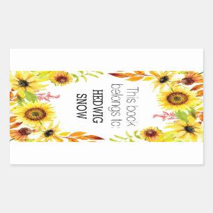 Personalized This Book Belongs to Floral Bookplate Sticker