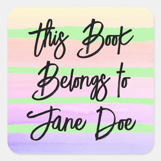 Personalized this book belongs to stickers (Front)