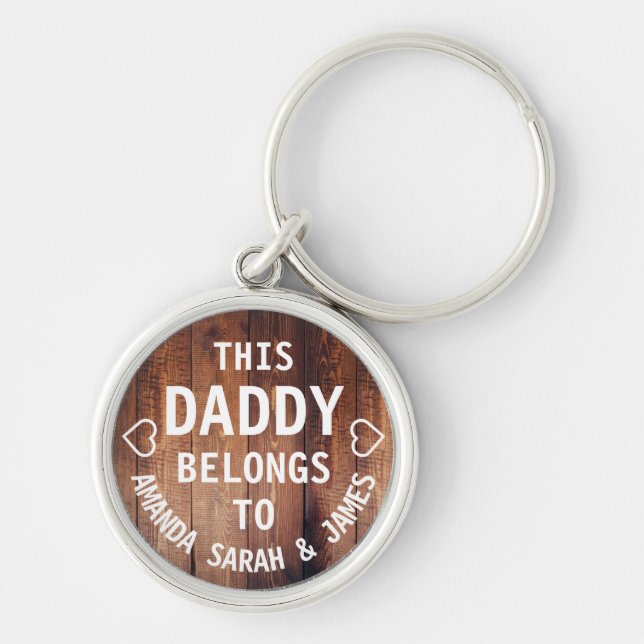 Personalized This Daddy Belongs To Father's Day Keychain (Front)