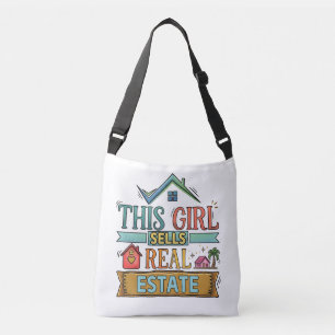 Personalized This Girl Sells Real Estate Business Crossbody Bag