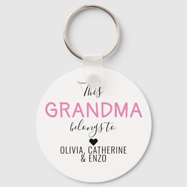 Personalized This Grandma Belongs To Mother's Day Keychain (Front)