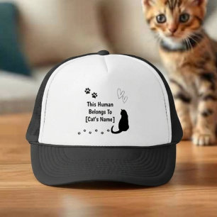 Personalized This Human Belongs To Cat Cap