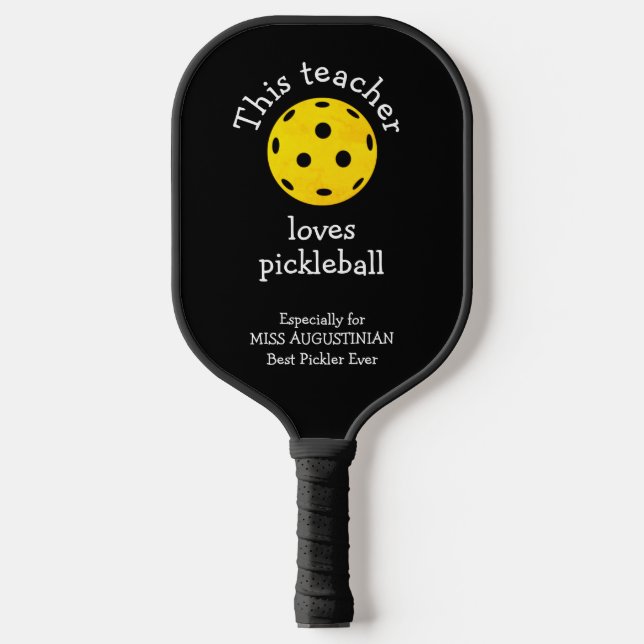 Personalized THIS TEACHER LOVES PICKLEBALL Pickleball Paddle (Front)