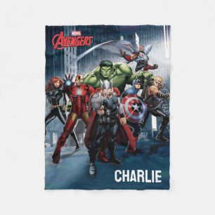 Personalized Thor Leading Avengers Fleece Blanket