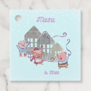 Personalized Three Little Pigs Celebration Classic Favour Tags