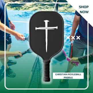 Personalized Three Nails White Cross Christian Pickleball Paddle