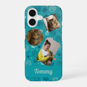 Personalized Three Photo Collage & Name Phone Case