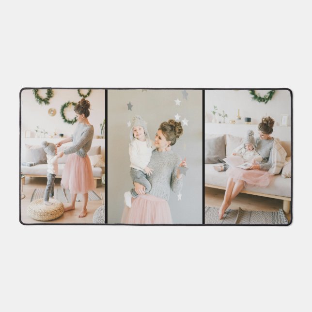 Personalized Three Photo Desk Mat (Front)