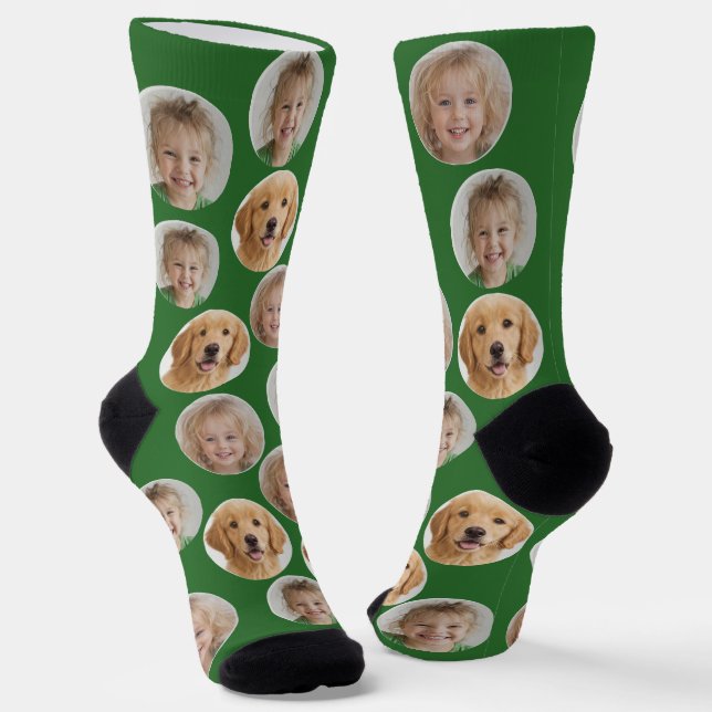 Personalized Three-Photo Face Socks | Custom Gift (Angled)