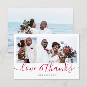 Personalized Three Photo Love and Thank You Invitation