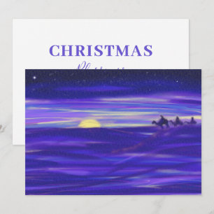 Personalized Three Wise Men watercolor Holiday Card