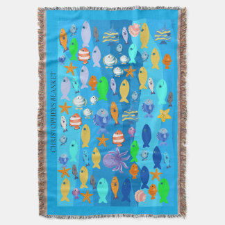 Personalized Throw - Fish Design Blanket
