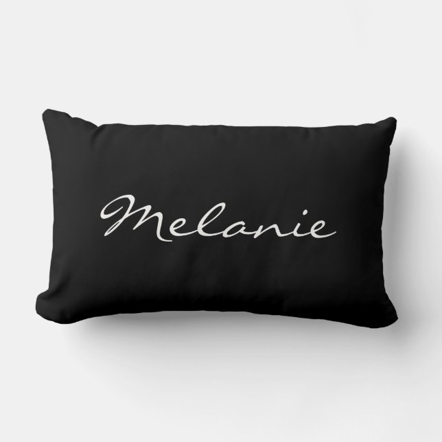 Personalized Throw Pillow Black and White Melanie (Front)