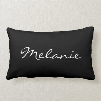 Personalized Throw Pillow Black and White Melanie