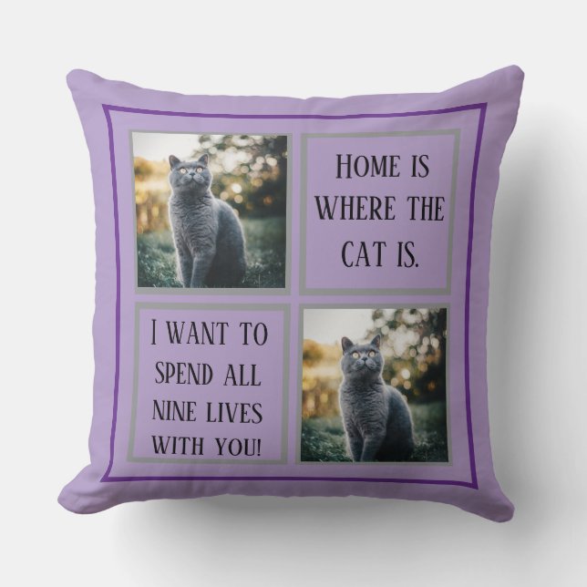 Personalized Throw Pillow - Custom Picture | Text (Front)