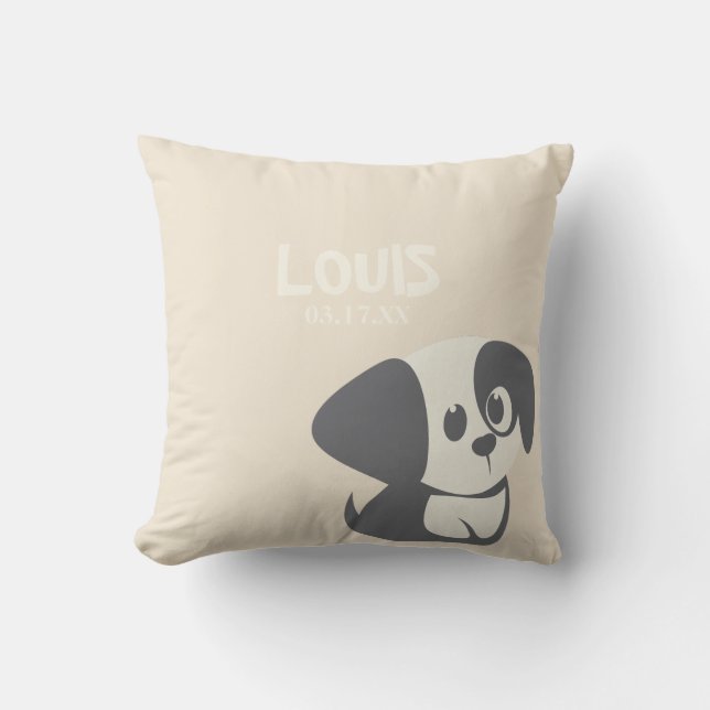 Personalized Throw Pillow Puppy (Front)