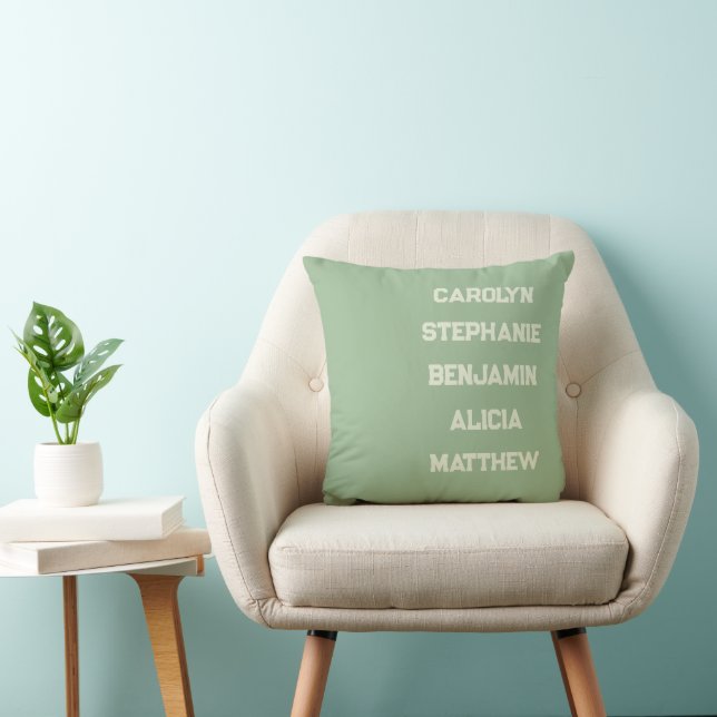 Personalized Throw Pillow with Grandchildren Names (Chair)