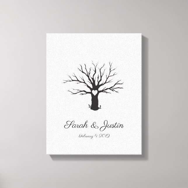 Personalized Thumbprint Tree Canvas Print (Front)
