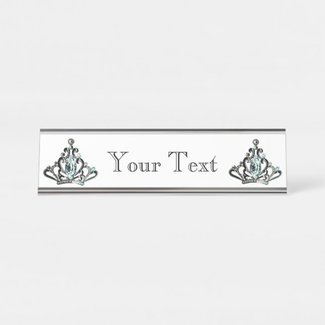 Personalized Tiara/Crown Desk Name Plate (Front)