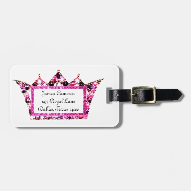 Personalized Tiara Luggage Tags (Princess) (Front Horizontal)