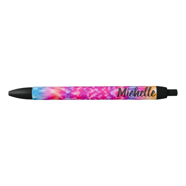 Personalized Tie Dye Black Ink Pen (Front)