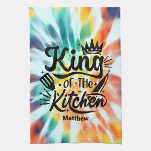 Personalized Tie Dye Kitchen Towel For Dad