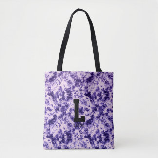 Personalized Tie Dye Monogram Canvas Tote Bag