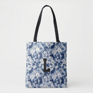 Personalized Tie Dye Monogram Canvas Tote Bag