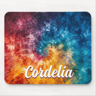 Personalized Tie Dye Mousepad with Custom Name