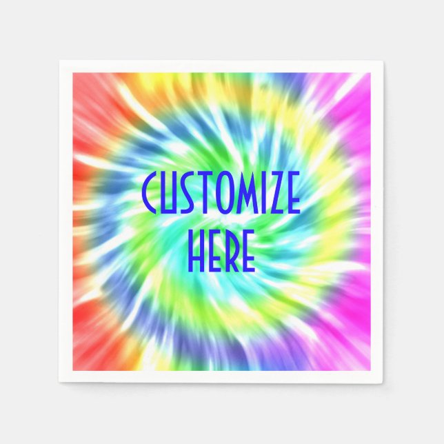 Personalized Tie Dye Paper Napkin (Front)