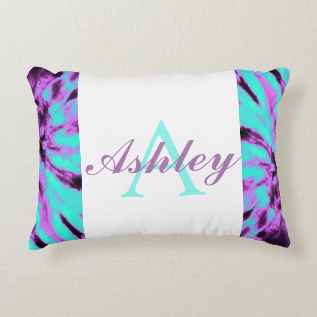 Personalized Tie Dye Pattern Decorative Pillow (Front)