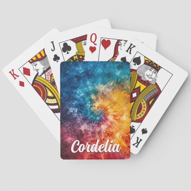 Personalized Tie Dye Playing Cards (Back)