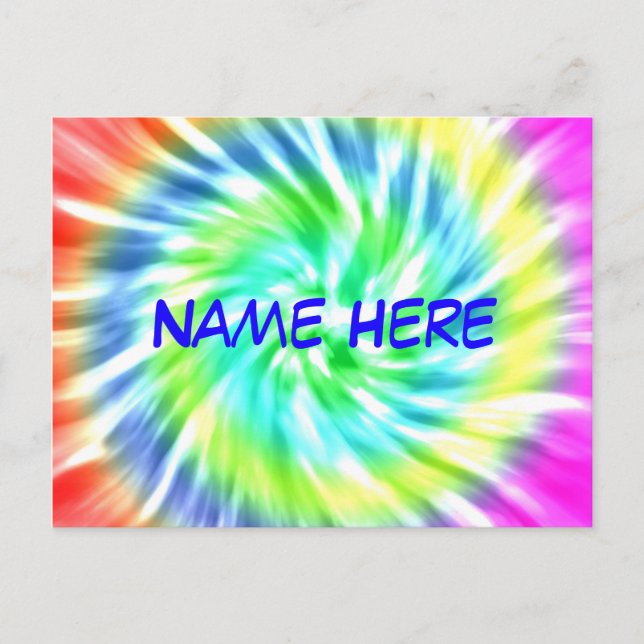 Personalized Tie Dye Postcard (Front)