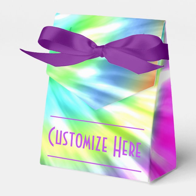 Personalized Tie Dye Tent Favour Box (Front Side)