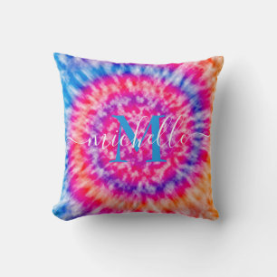 Personalized Tie Dye Throw Pillow