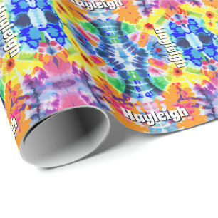 Personalized Tie-Dye Wrapping Paper
