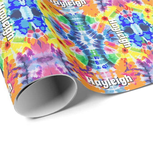Personalized Tie-Dye Wrapping Paper (Roll Corner)