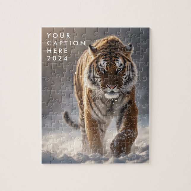 Personalized Tiger Jigsaw Puzzle Siberian Custom (Vertical)