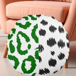 Personalized Tiger Leopard Wildlife Big Cat Print Round Pillow