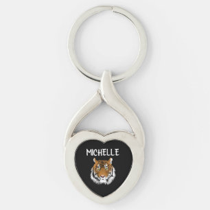 PERSONALIZED TIGER Metal Keychain Necklace