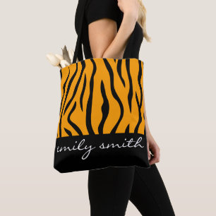 Personalized Tiger Pattern Tote Bag