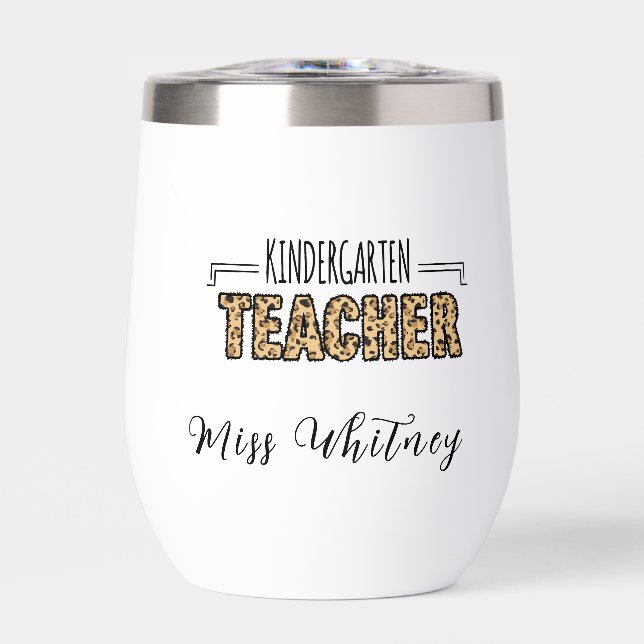 Personalized tiger print kindergarten teacher (Front)