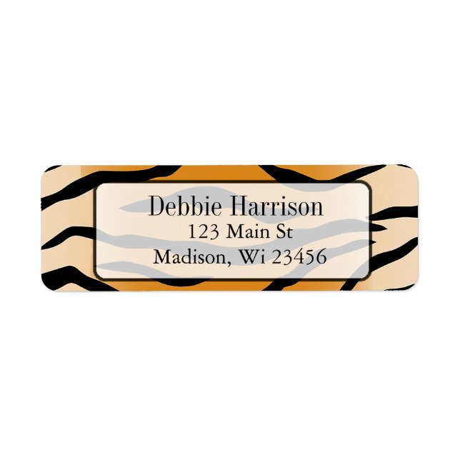 Personalized Tiger Stripes Return Address Labels (Front)