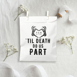 Personalized Til Death Gothic Skeleton Wedding Favour Bag