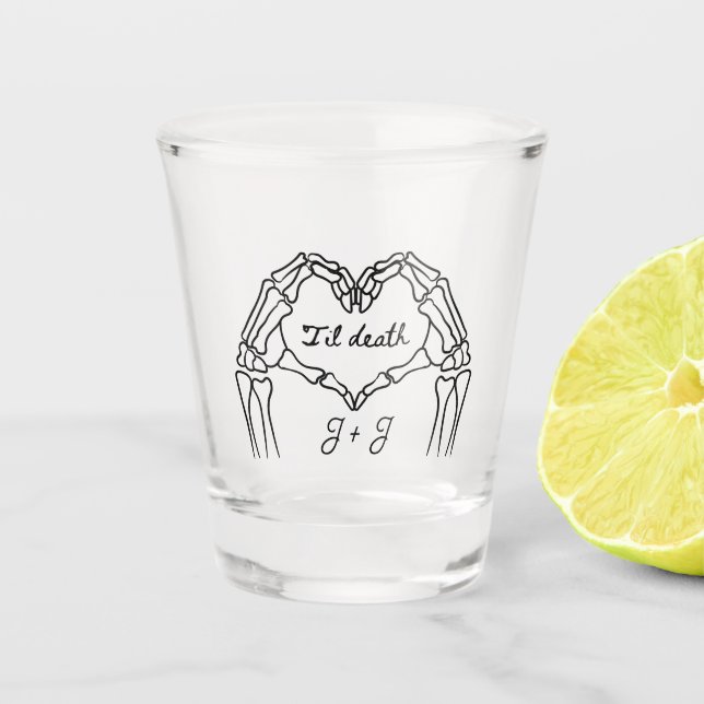 Personalized ’Til Death Wedding Shot Glass (Front)