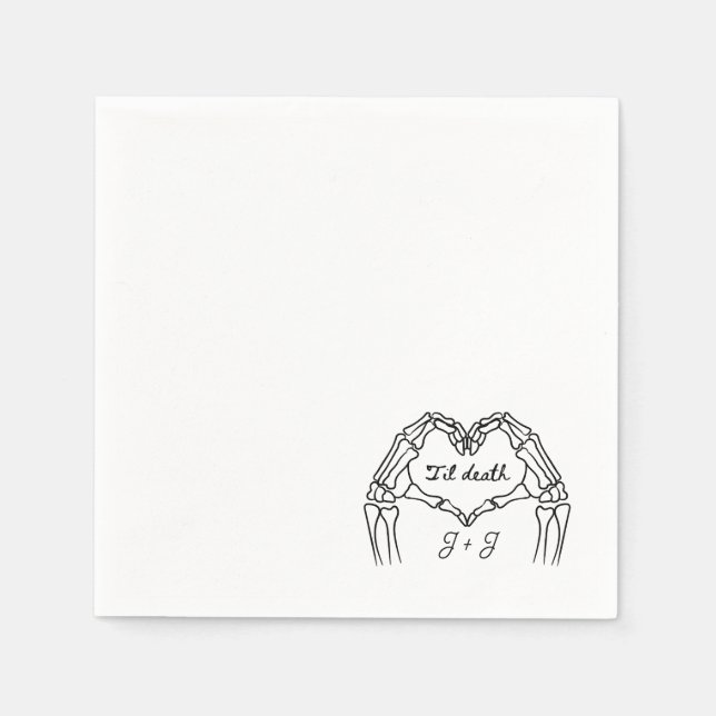 Personalized ’Til Death Wedding Shot Glass Napkin (Front)