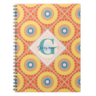 Personalized Tiled Aegean Summer Radiant Mandala Notebook