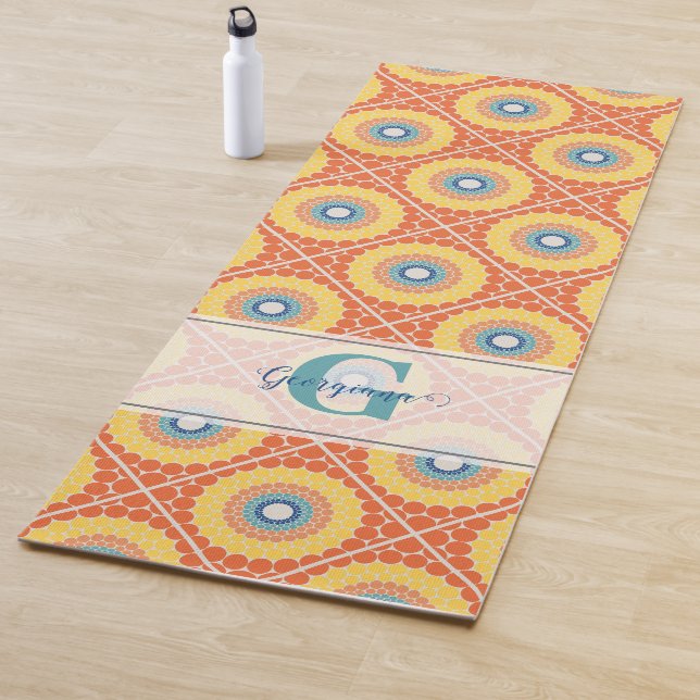 Personalized Tiled Aegean Summer Radiant Mandala Yoga Mat (In Situ)